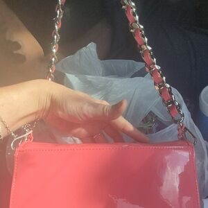 Pink Patent Leather Shoulder Bag